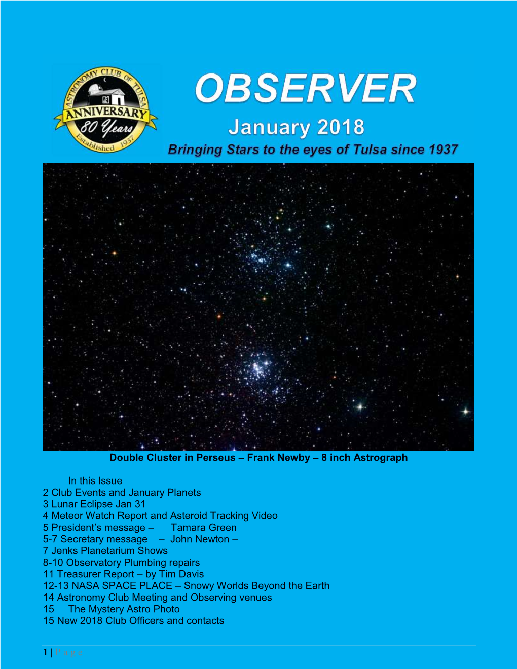 1 | Page Double Cluster in Perseus – Frank Newby – 8 Inch Astrograph In