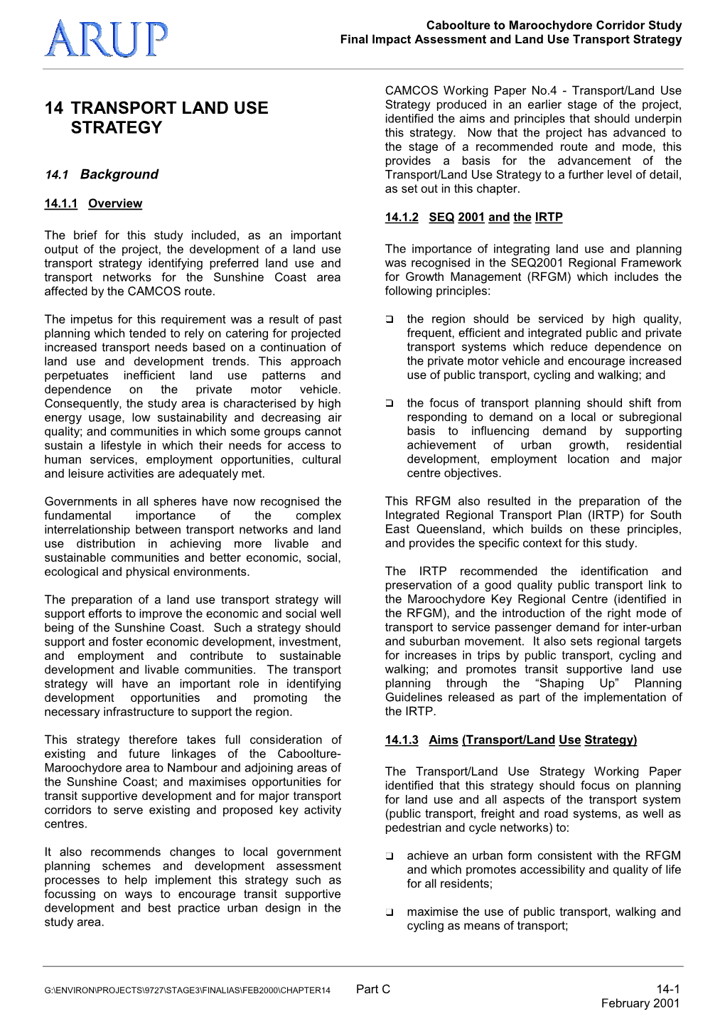 Final Impact Assessment and Land Use Transport Strategy