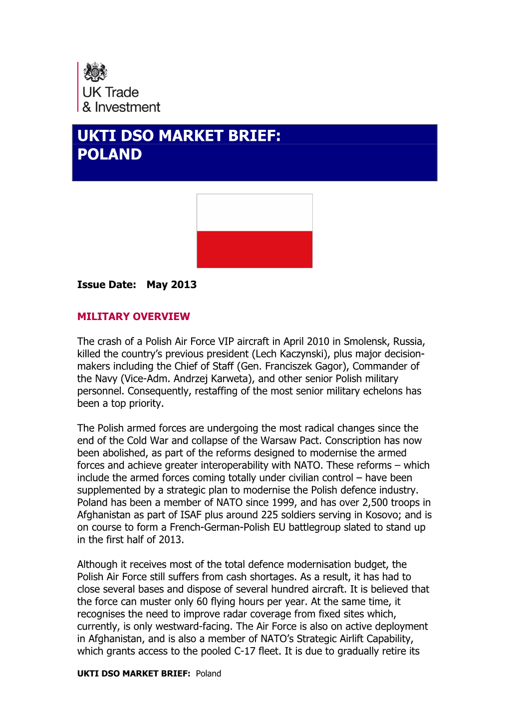 Ukti Dso Market Brief: Poland