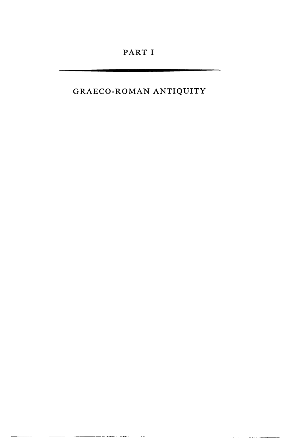 Graeco - Roman Antiquity
