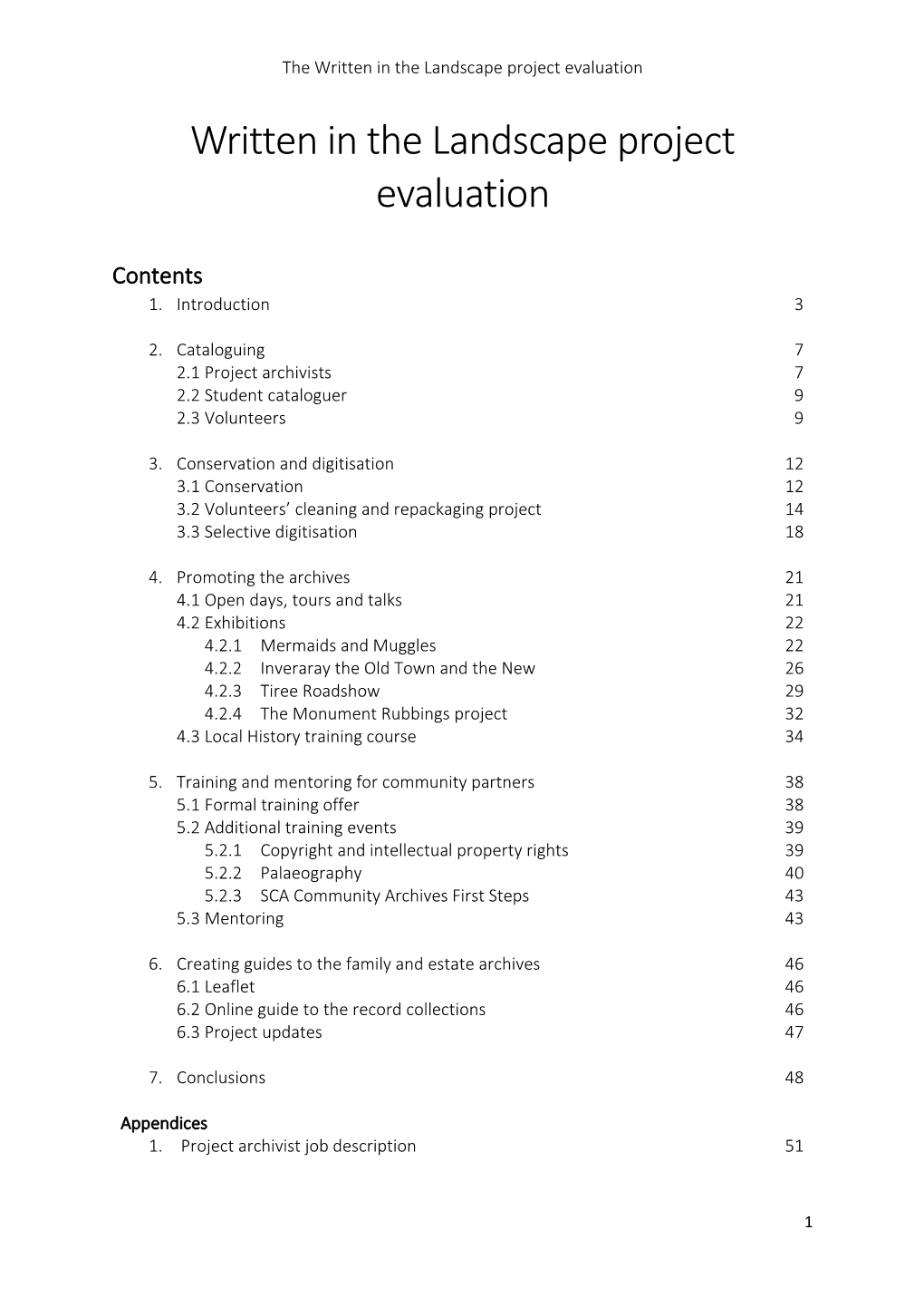 Written in the Landscape Project Evaluation Written in the Landscape Project Evaluation