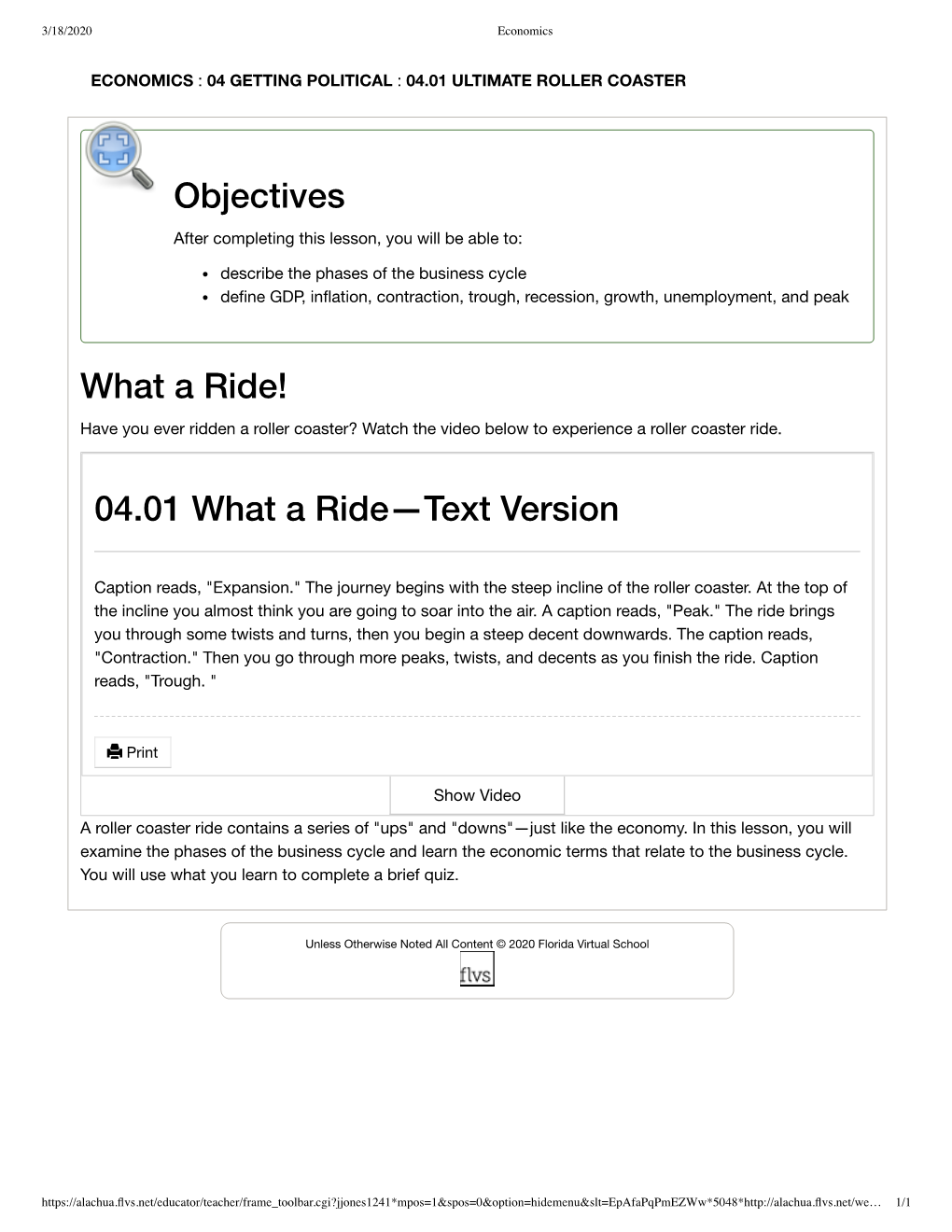 Objectives 04.01 What a Ride—Text Version