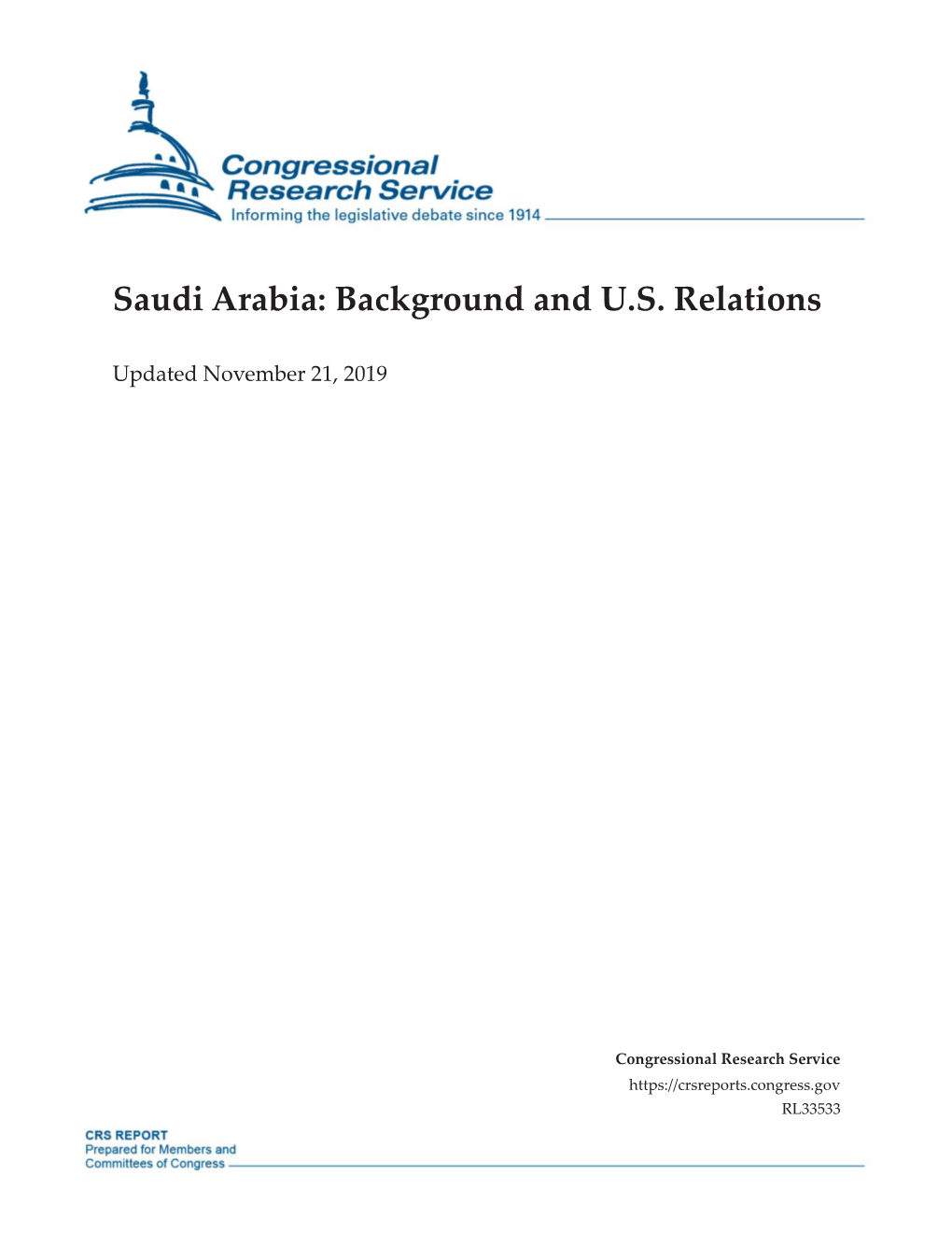 Saudi Arabia: Background and U.S