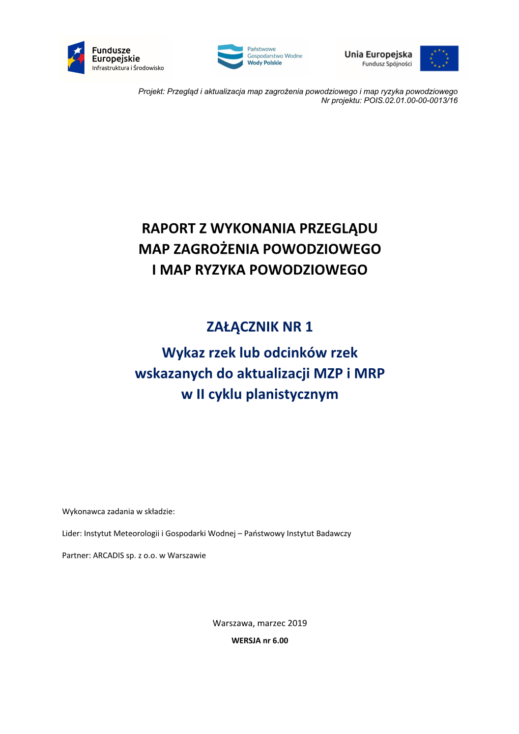 Zał. Nr 5.1 Wykaz Rzek Do Aktualizacji MZP I MRP W II Cyklu