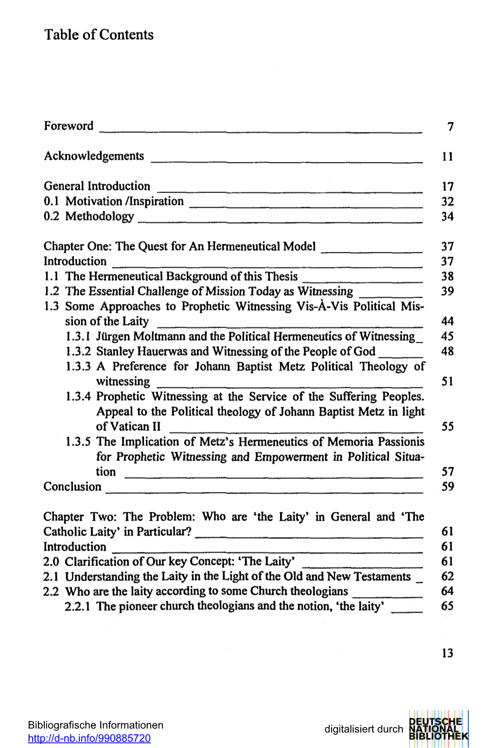 Table of Contents