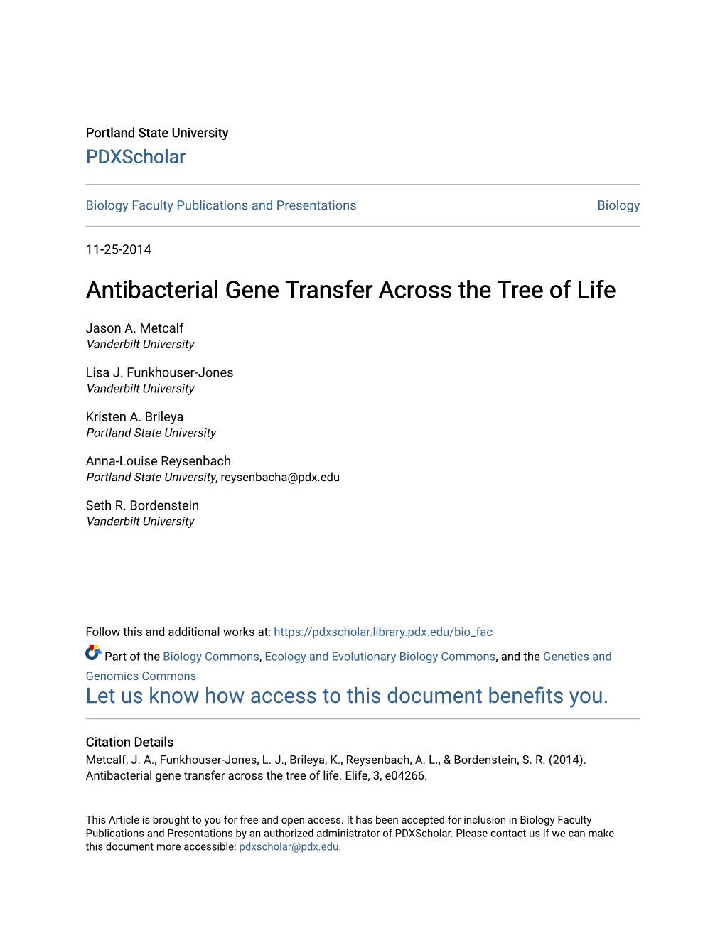 Antibacterial Gene Transfer Across the Tree of Life