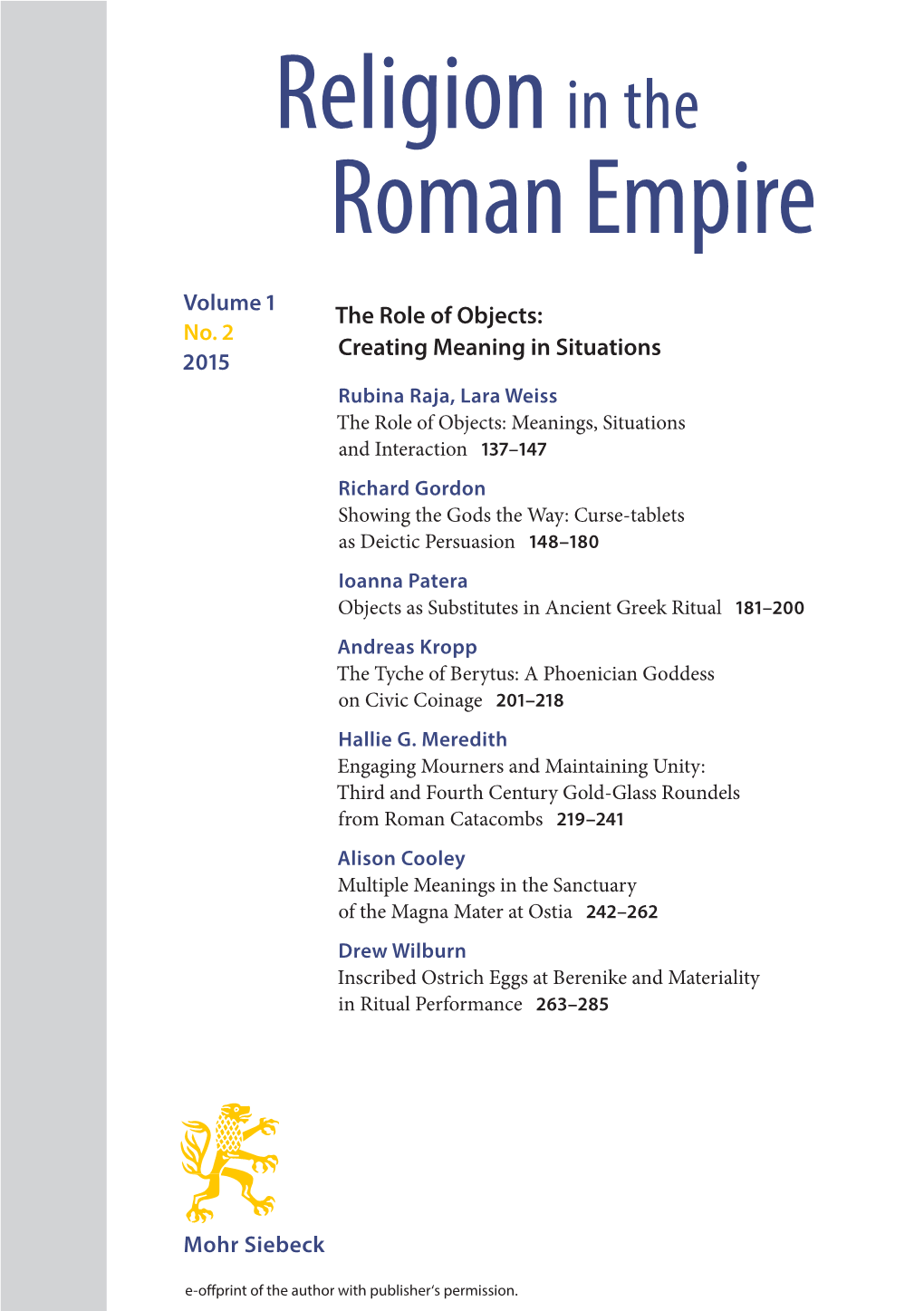 Roman Empire Religion In