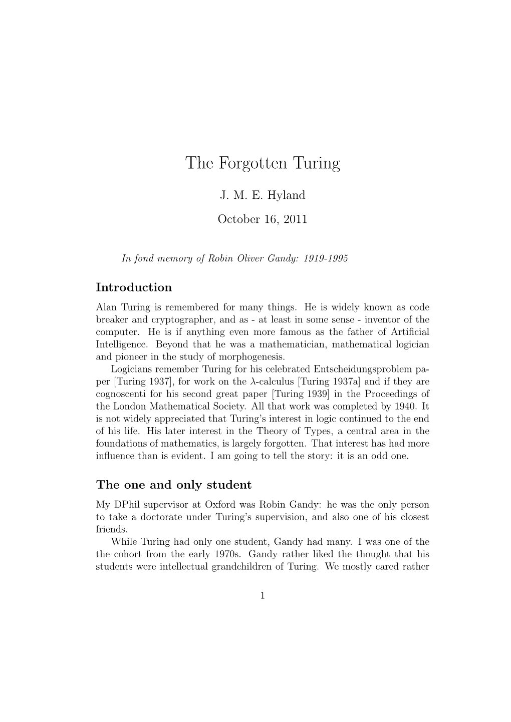 The Forgotten Turing