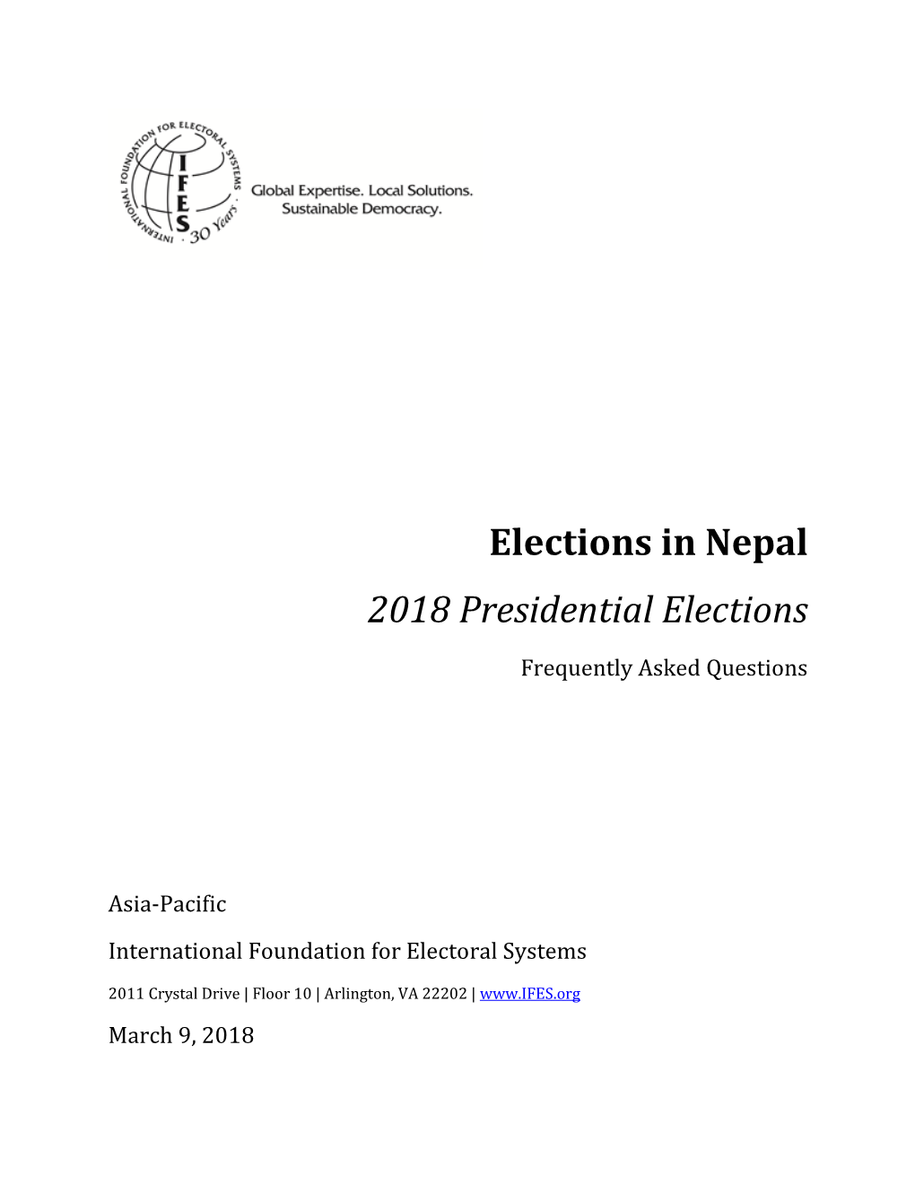 IFES Faqs on Elections in Nepal