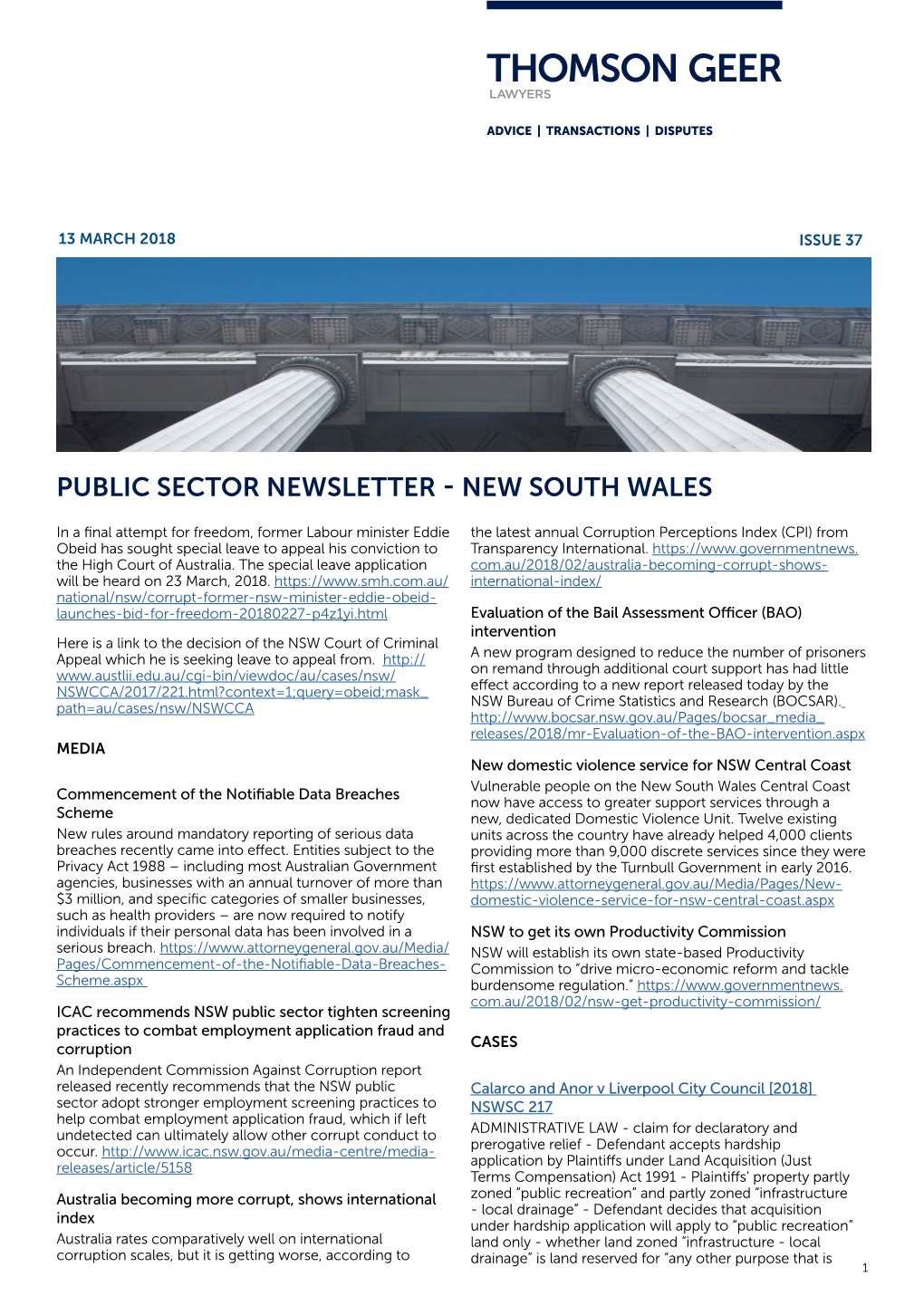 Public Sector Newsletter - New South Wales