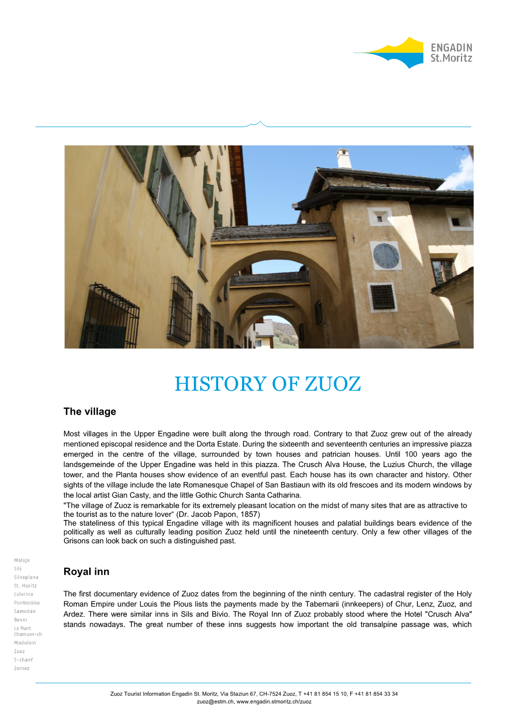 History of Zuoz