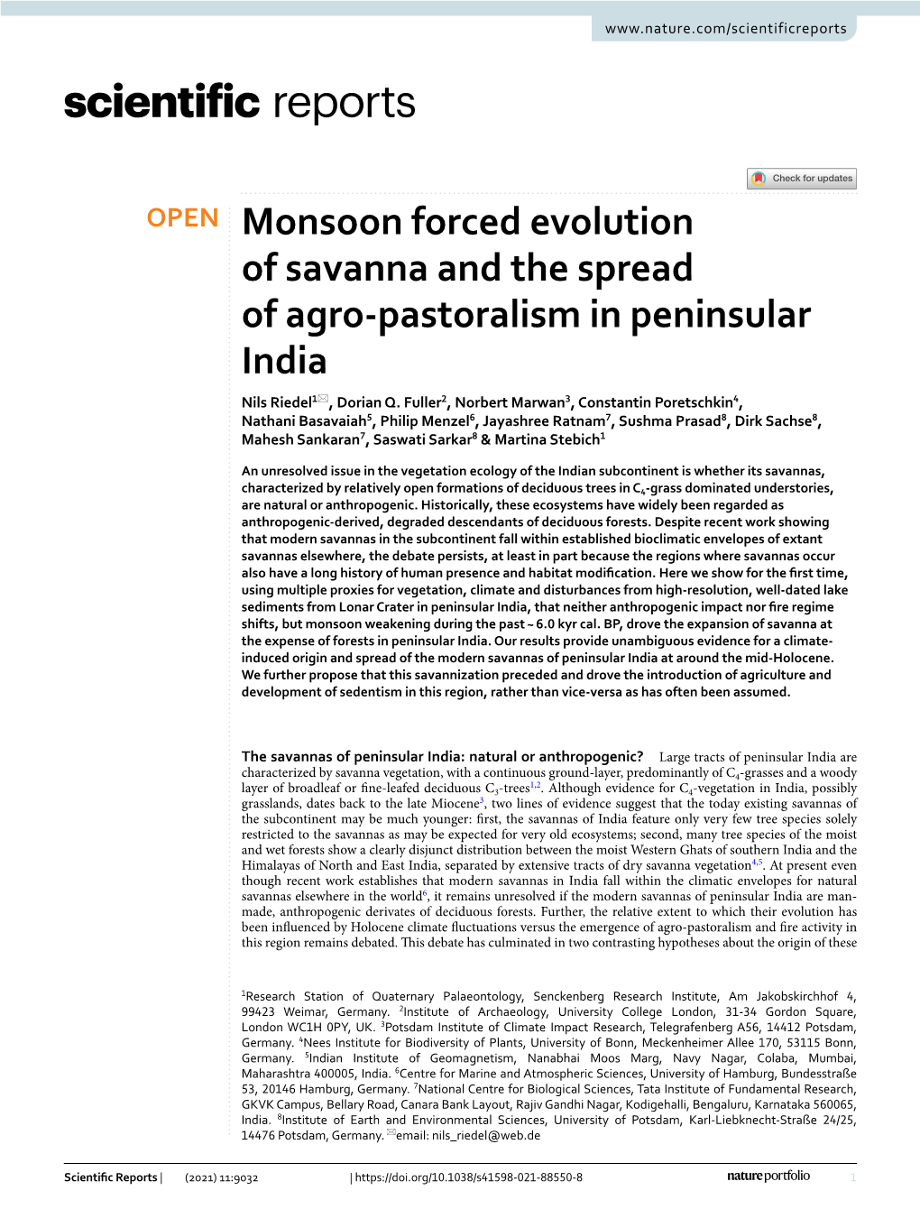 Monsoon Forced Evolution of Savanna and the Spread of Agro-Pastoralism