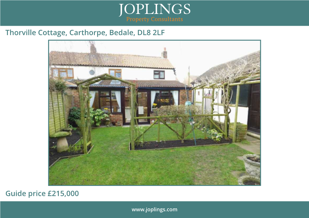 Thorville Cottage, Carthorpe, Bedale, DL8 2LF Guide Price £215,000