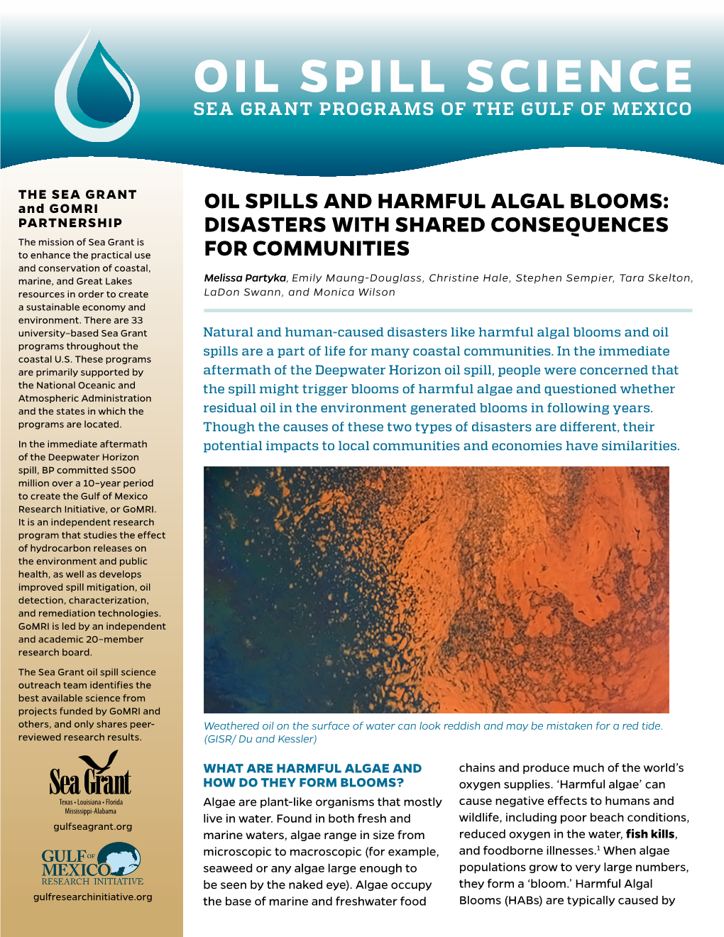 Oil Spills and Harmful Algal Blooms