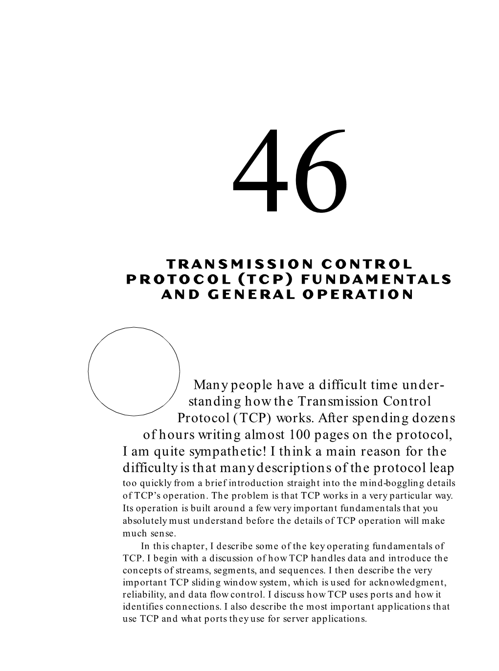 Transmission Control Protocol (Tcp) Fundamentals and General Operation