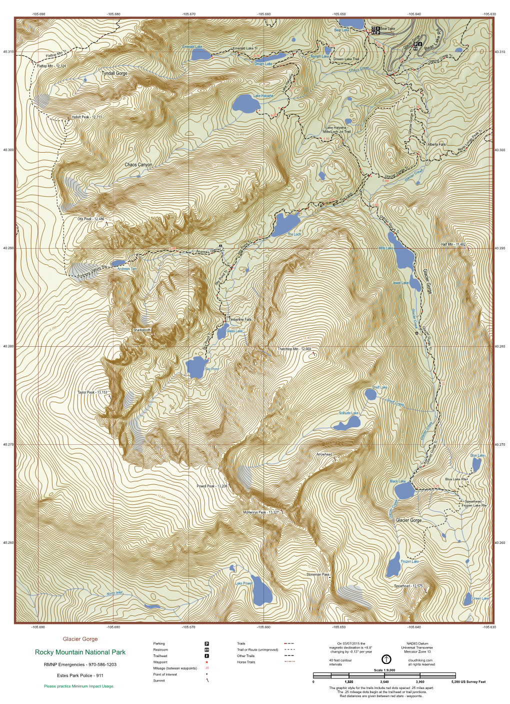 Glacier Gorge Ea R B 40.310 N T 40.310 Mt 0 Flattop 0.70 0 Ek Tr 0 Nymph Lake 4 Re 0 , 11,2 Dream Lake Trail C 9 Cier .030 Gla 9,200 Dream Lake 9