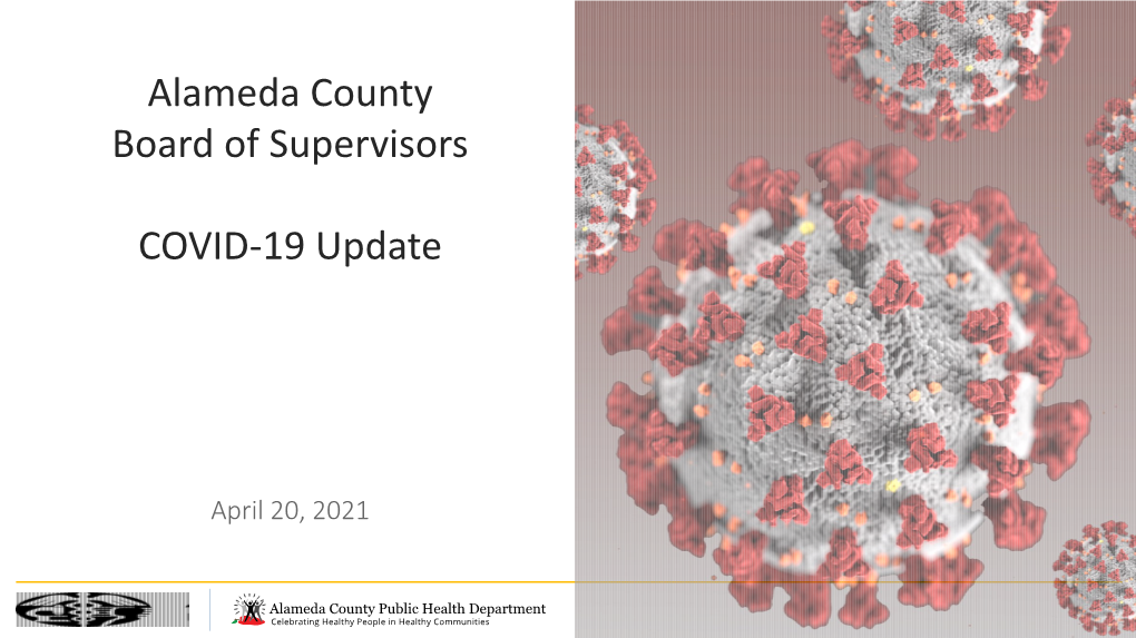 Alameda County Board of Supervisors COVID-19 Update