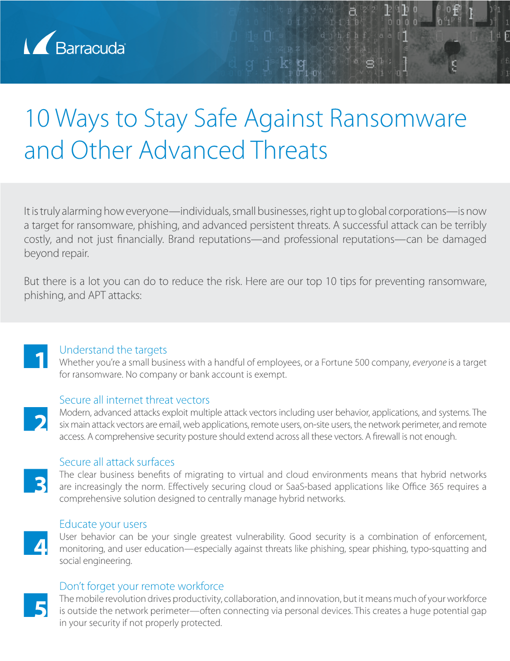 10 Ways to Stay Safe Against Ransomware and Other Advanced Threats