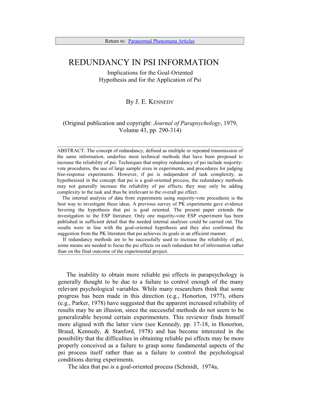 Redundancy in Psi Information