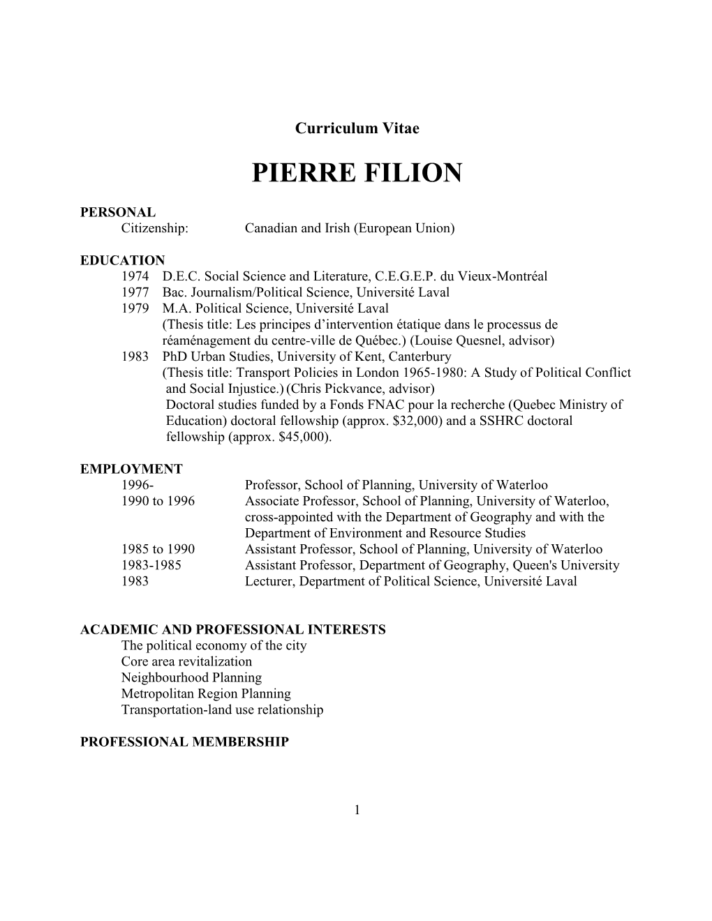 Curriculum Vitae