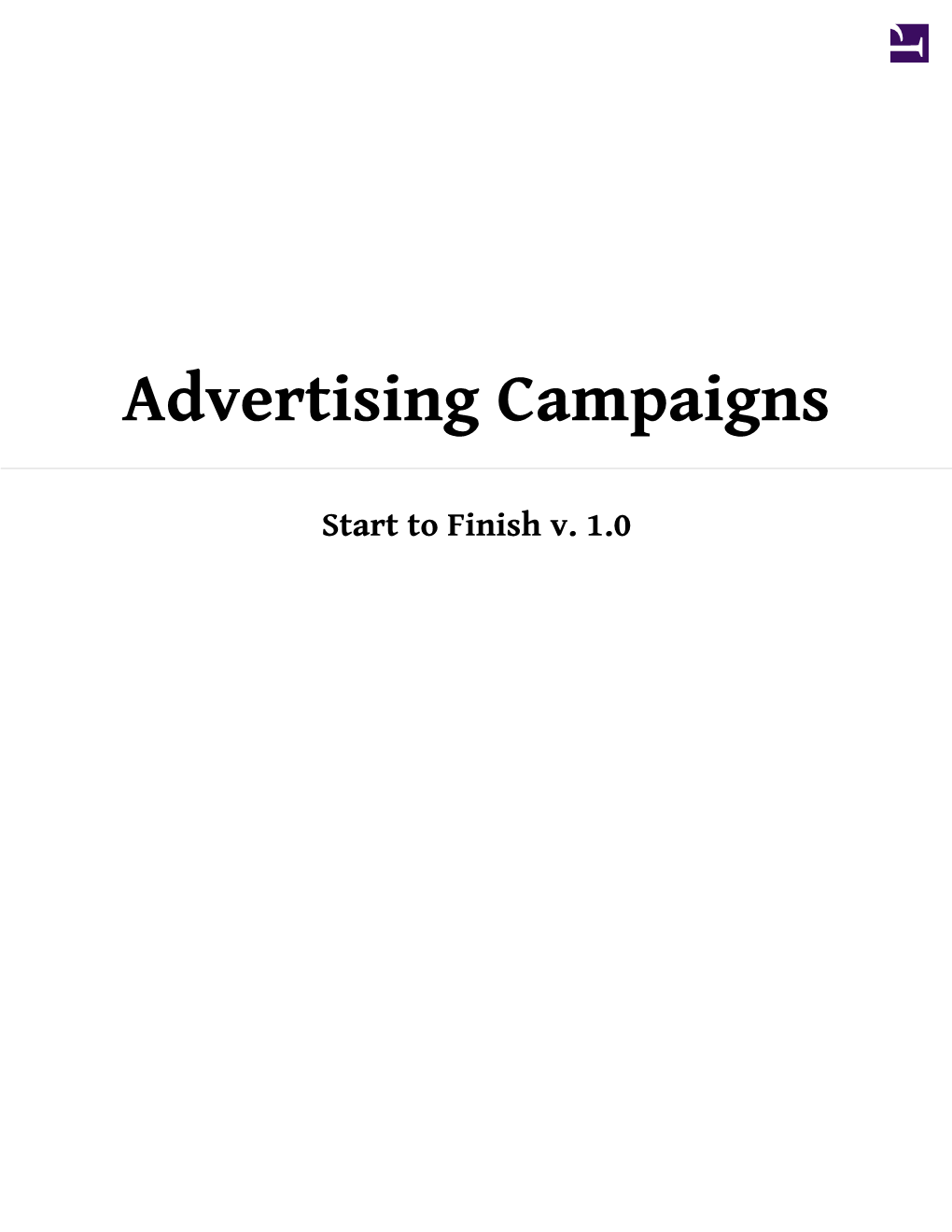 Advertising Campaigns: Start to Finish (V