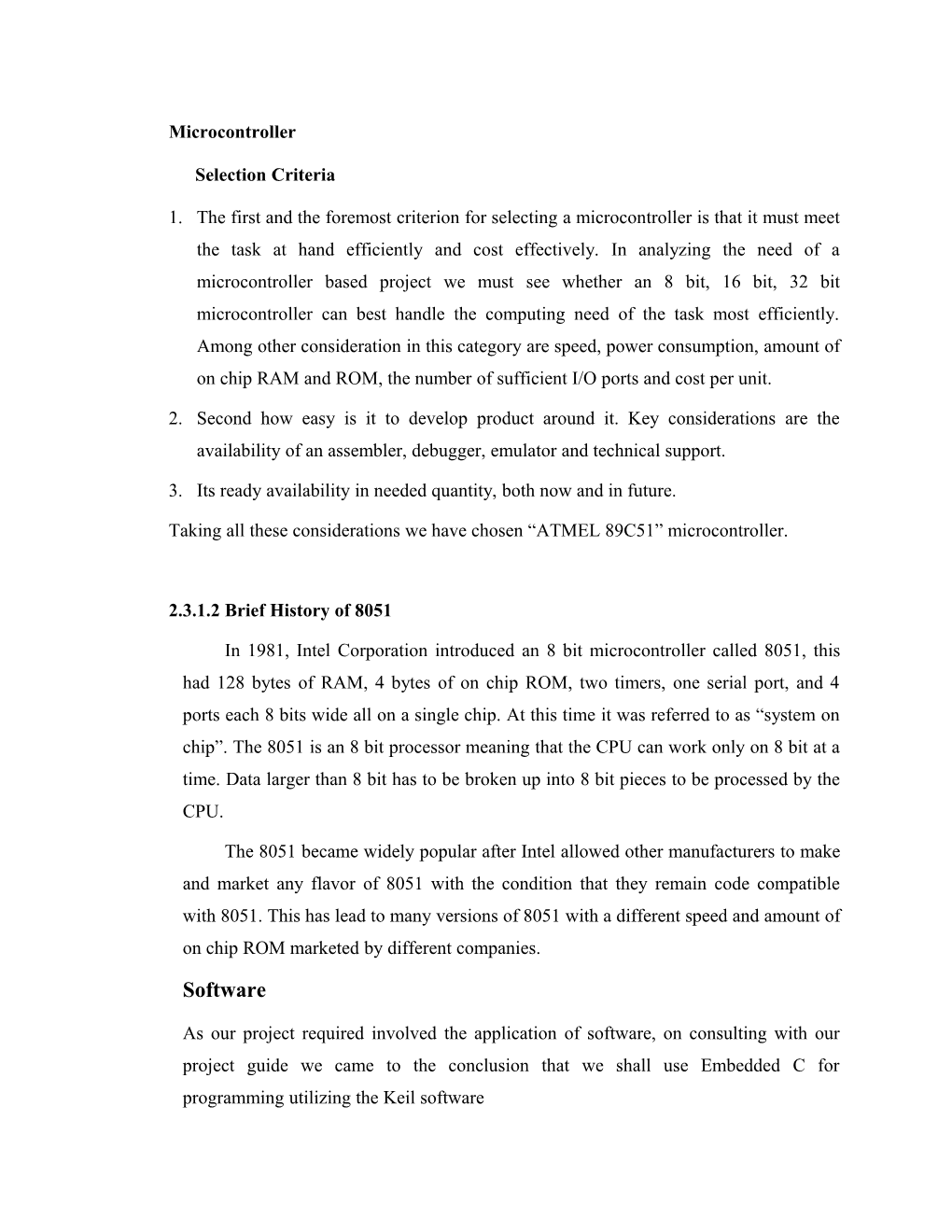 Selection Criteria s1