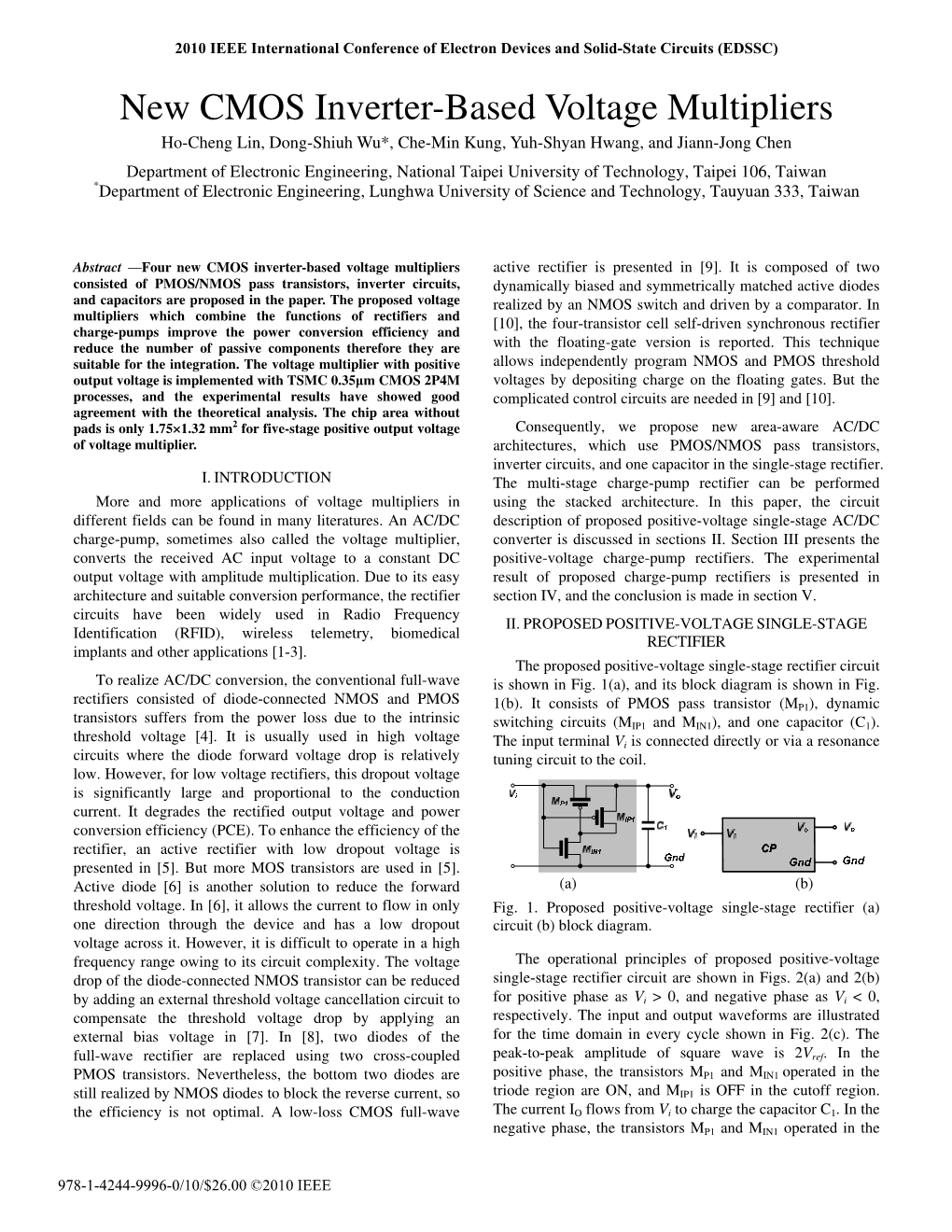 New CMOS Inverter-Based Voltage Multipliers