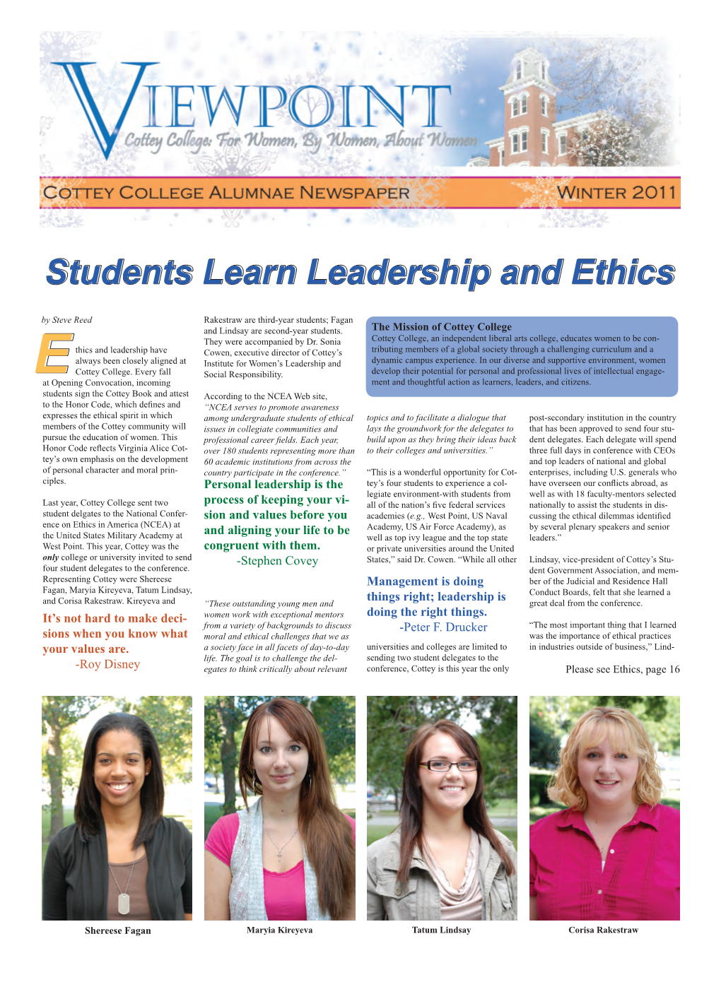Students Learn Leadership and Ethics
