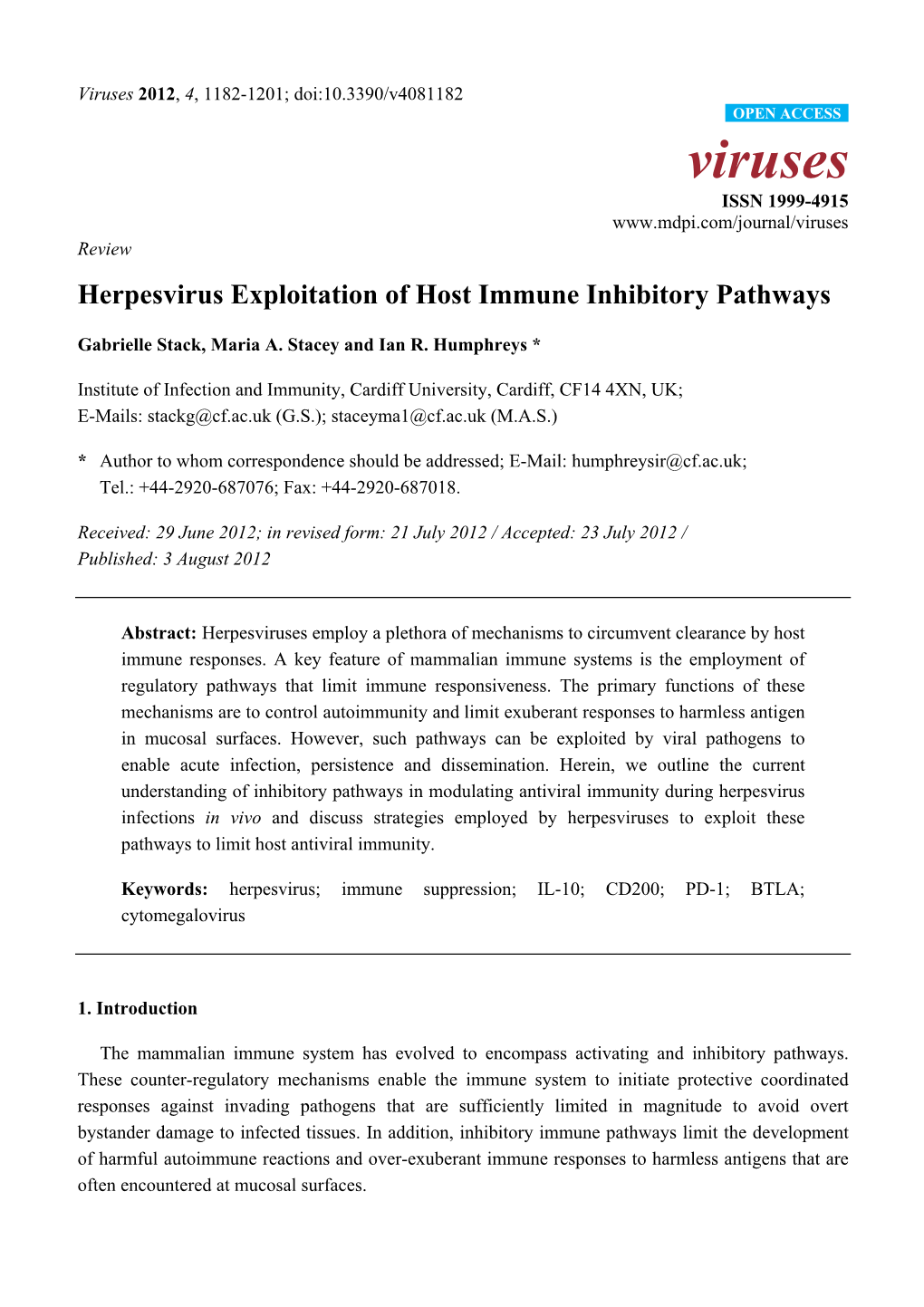 Herpesvirus Exploitation of Host Immune Inhibitory Pathways