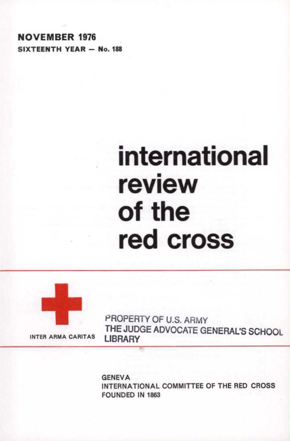 International Review of the Red Cross, November 1976, Sixteenth