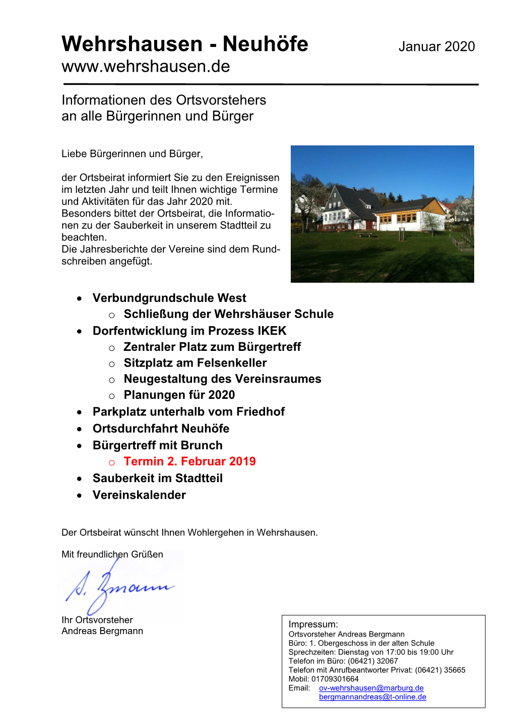 Wehrshausen - Neuhöfe Januar 2020