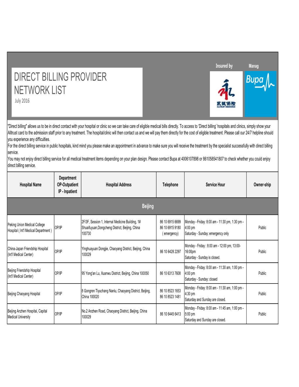 China Provider List EN July 2016