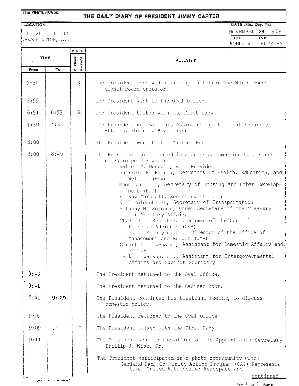 29, 1979 1 Time Day .-Washington, D.C