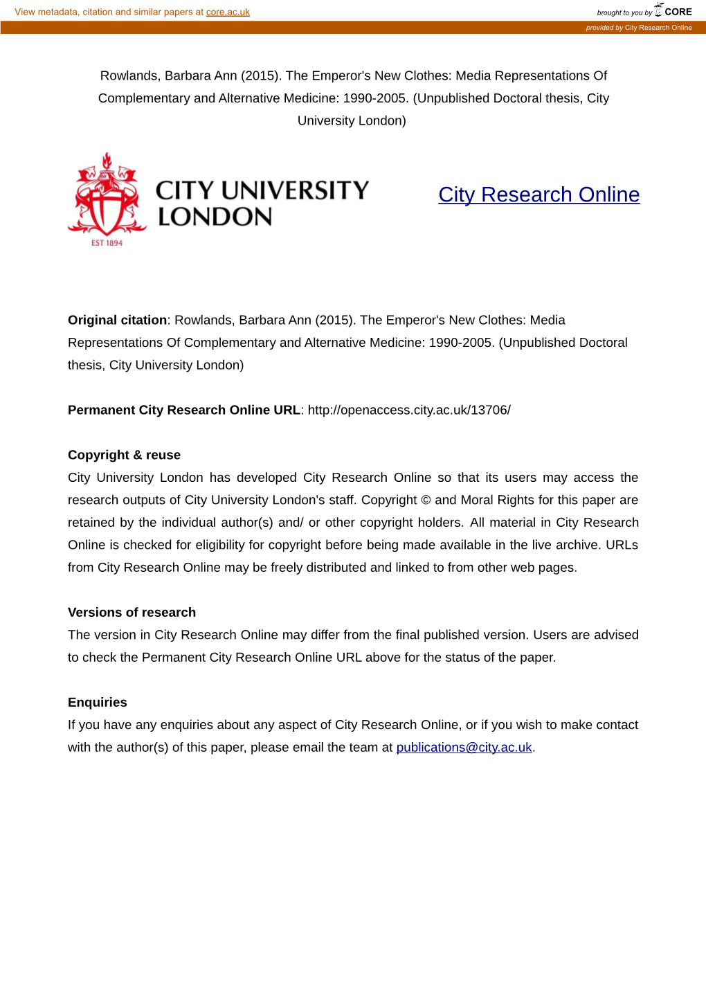 City Research Online