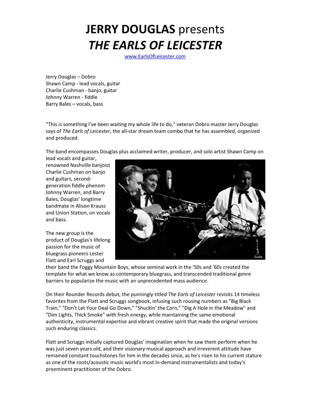 JERRY DOUGLAS Presents the EARLS of LEICESTER