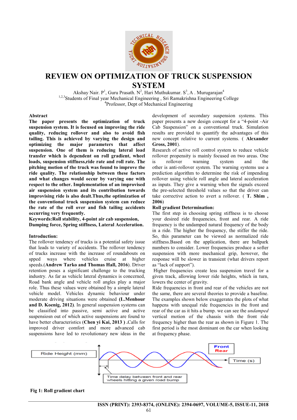 REVIEW on OPTIMIZATION of TRUCK SUSPENSION SYSTEM Akshay Nair