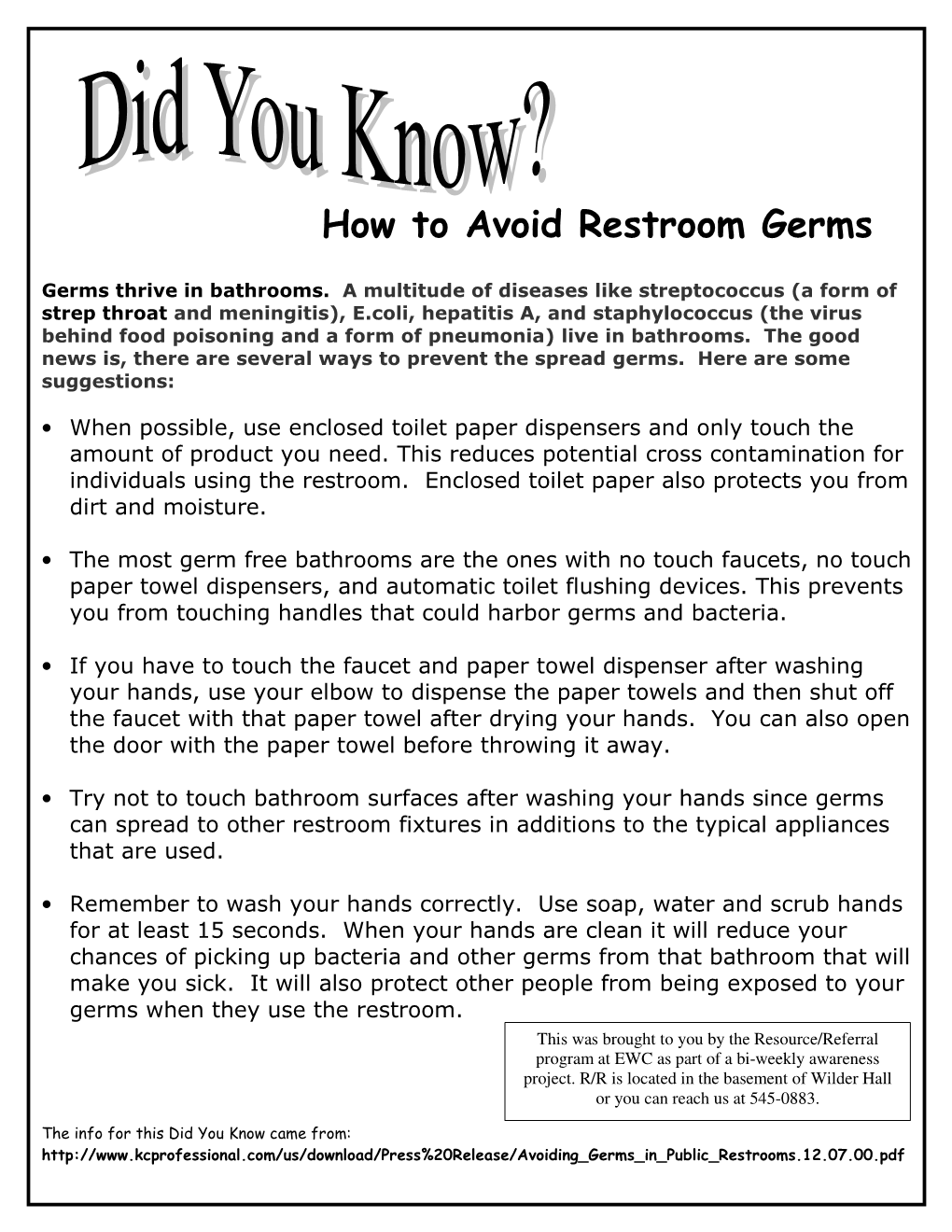 How to Avoid Restroom Germs
