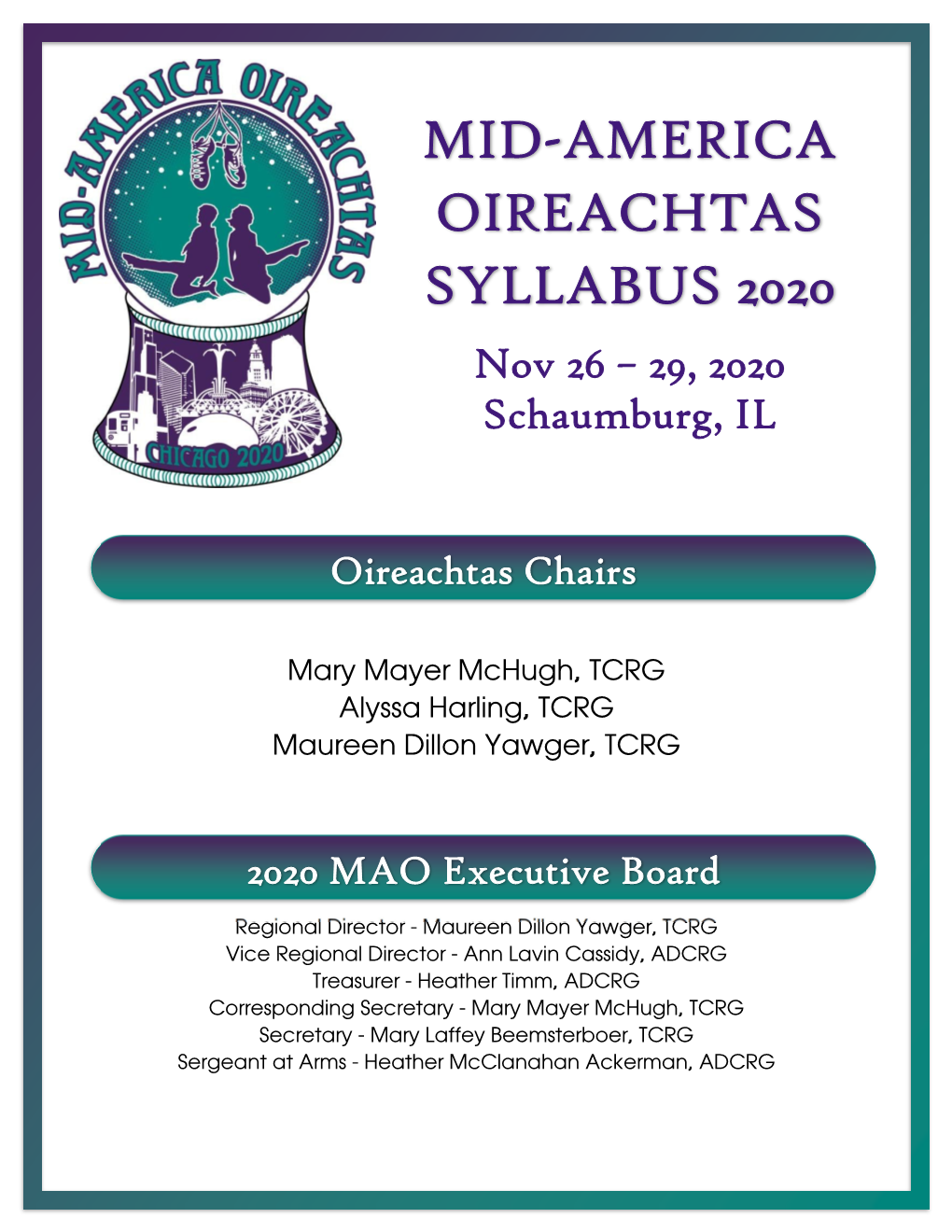 Mid-America Oireachtas Syllabus 2020