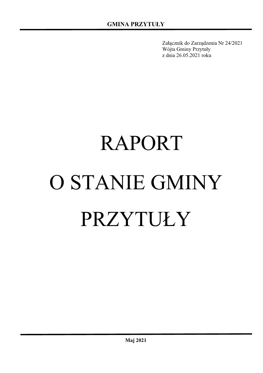 Raport O Stanie Gminy Przytuły