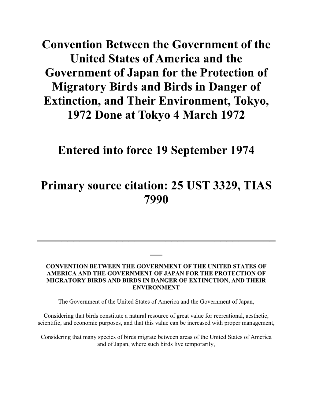 Convention Between the Government of the United States of America And