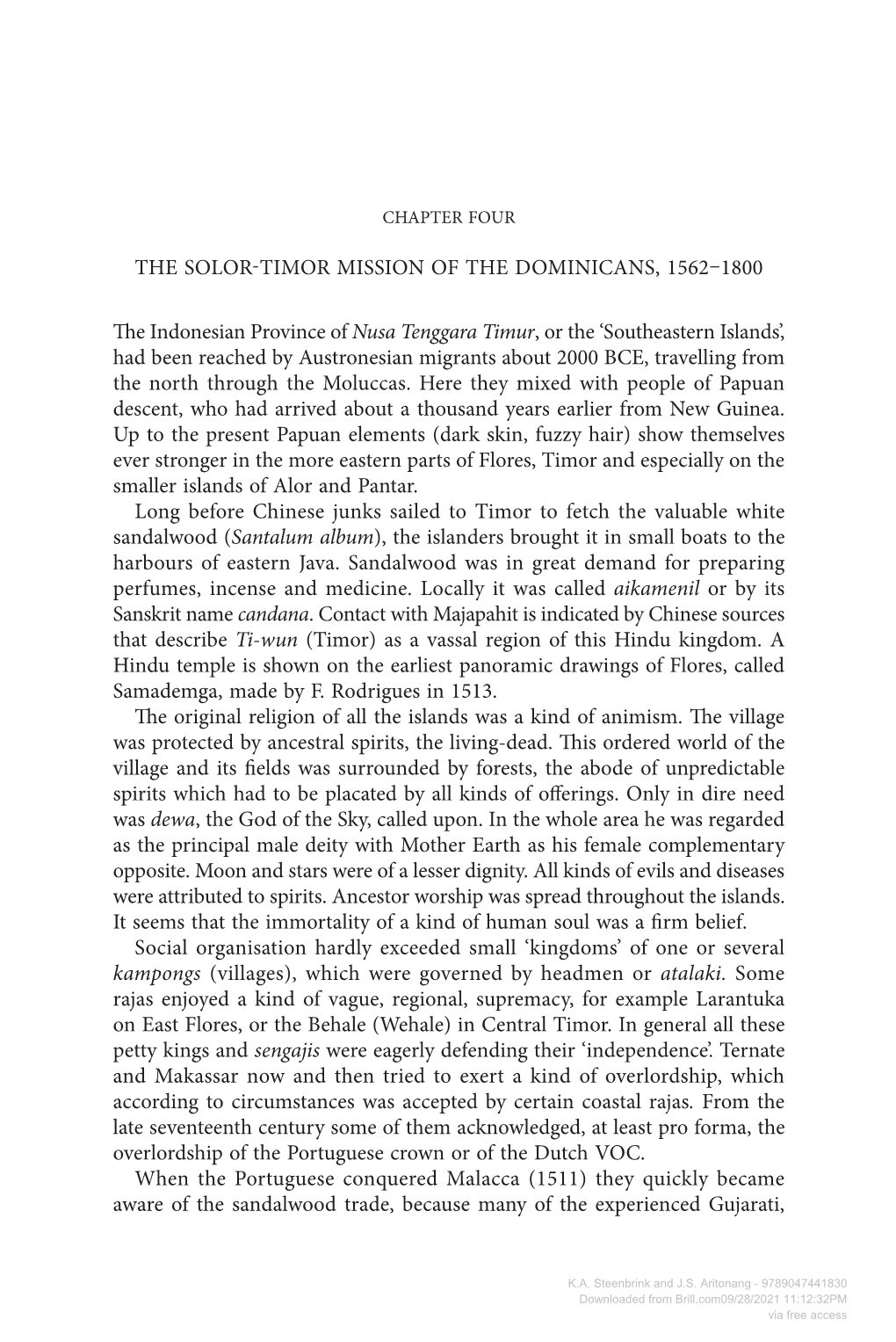 Downloaded from Brill.Com09/28/2021 11:12:32PM Via Free Access 74 Chapter Four