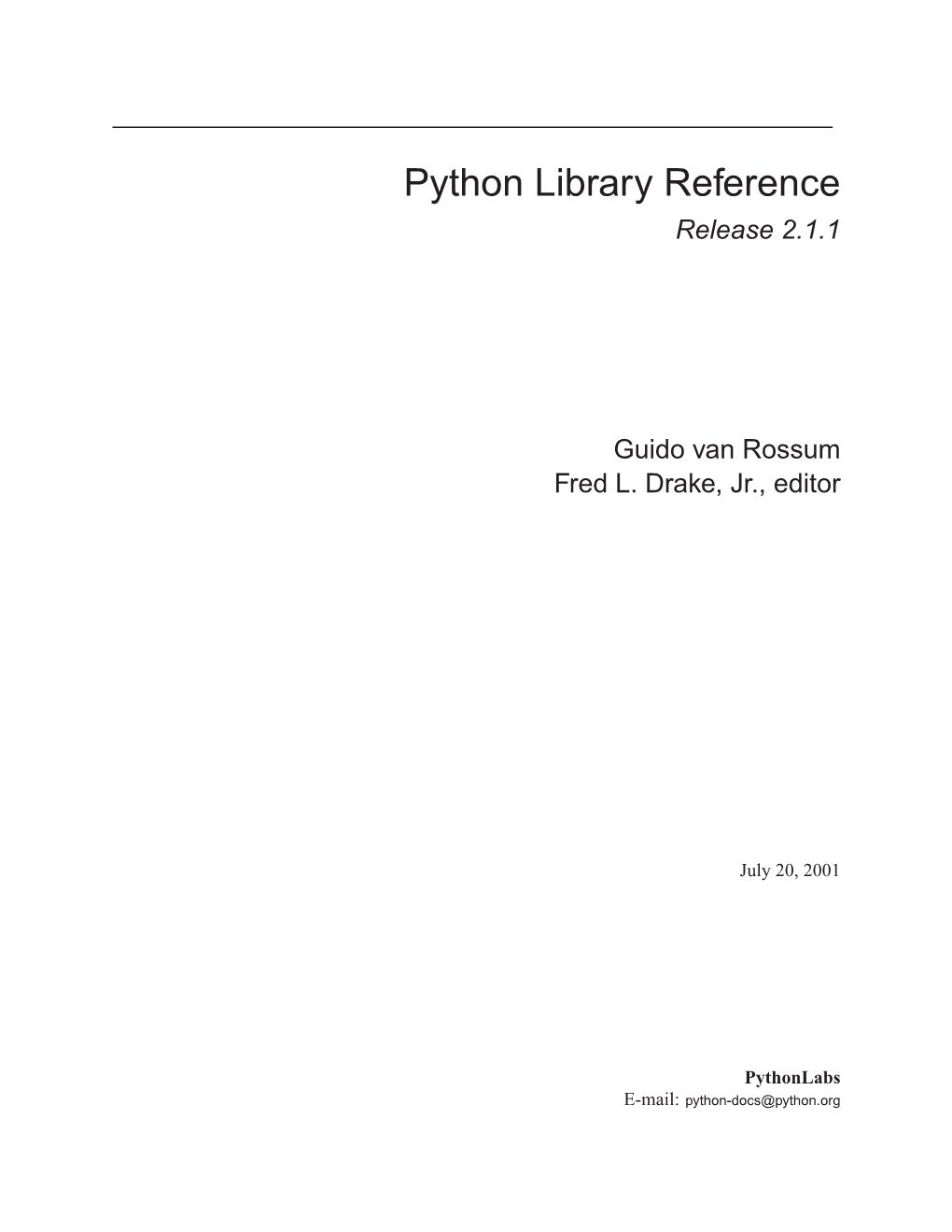 Python Library Reference Release 2.1.1