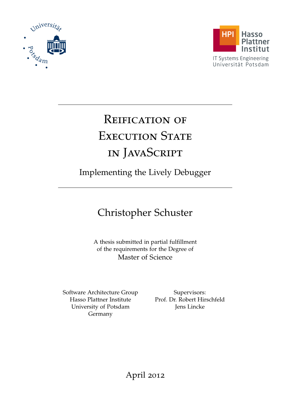 Reification of Execution State in Javascript