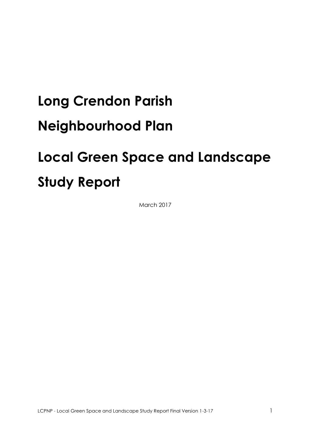 Long Crendon Neighbourhood Plan Local Green