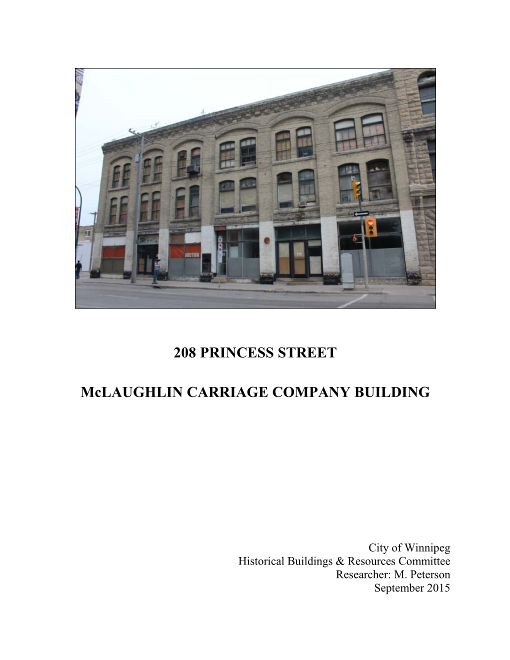 208 PRINCESS STREET Mclaughlin CARRIAGE COMPANY BUILDING