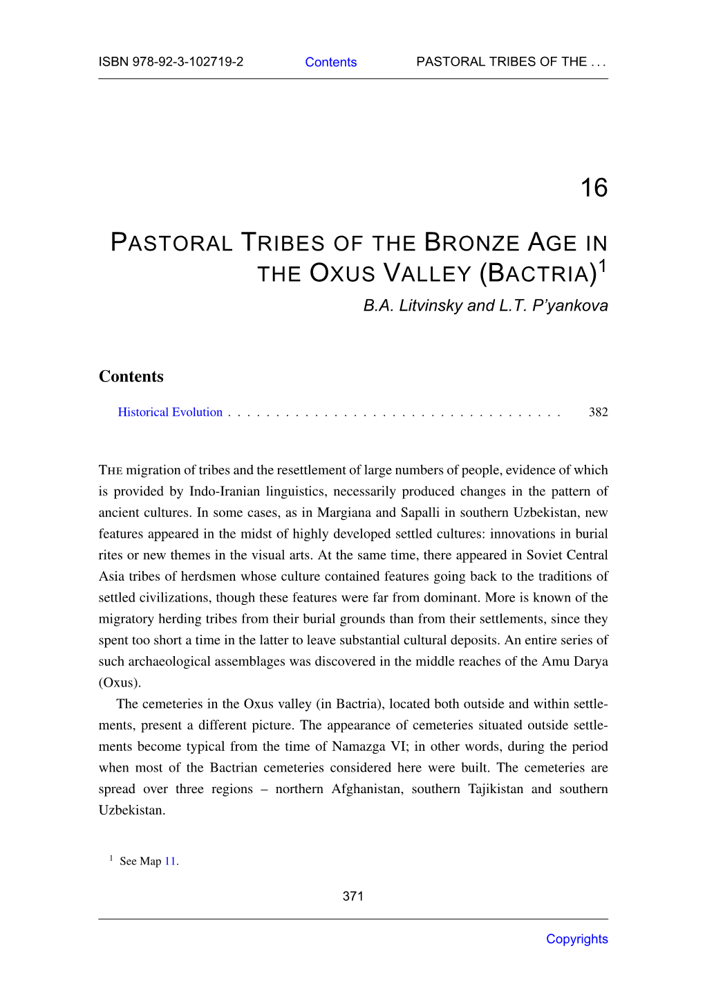 Pastoral Tribes of the Bronze Age in the Oxus