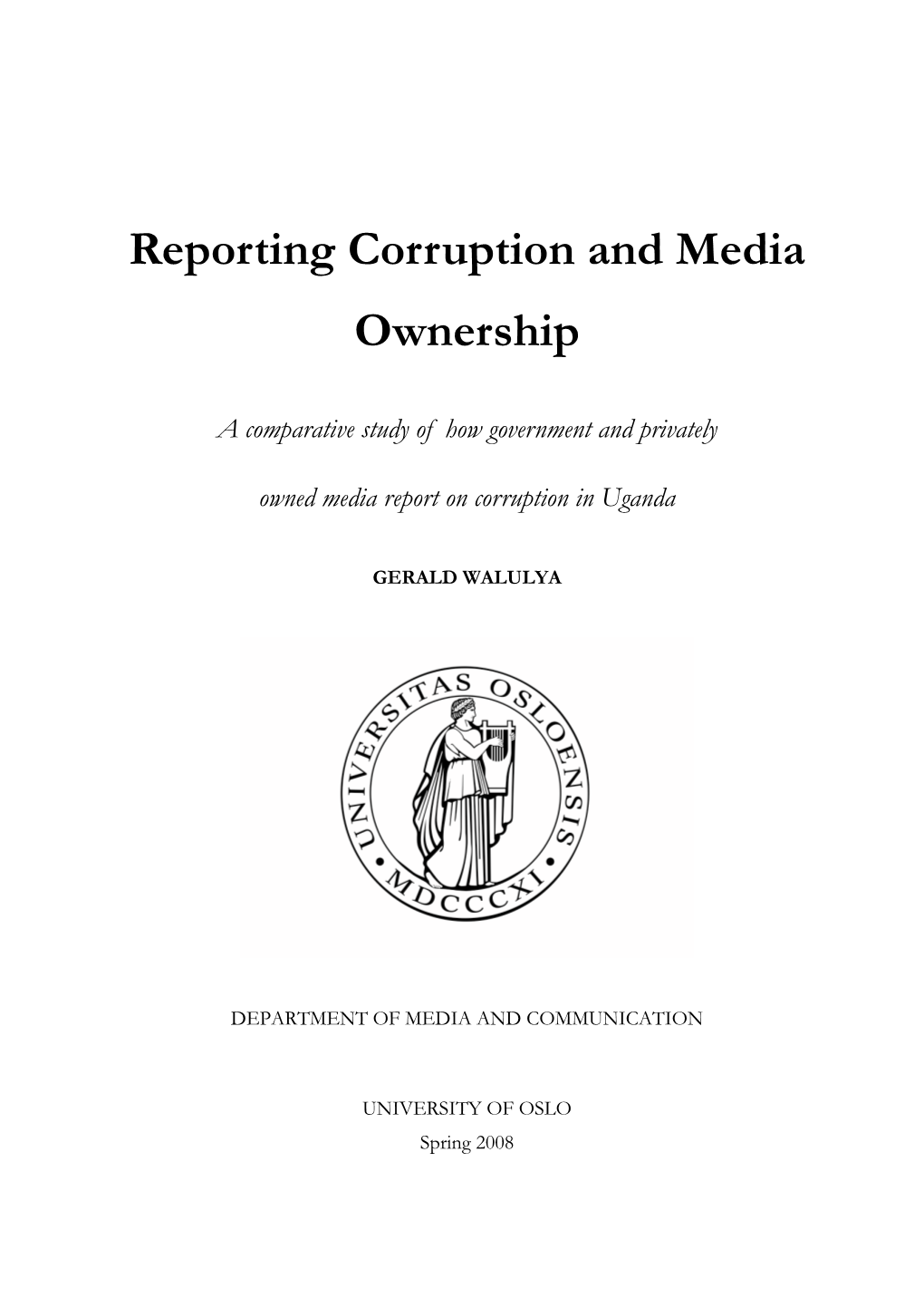 Reporting Corruption and Media Ownership