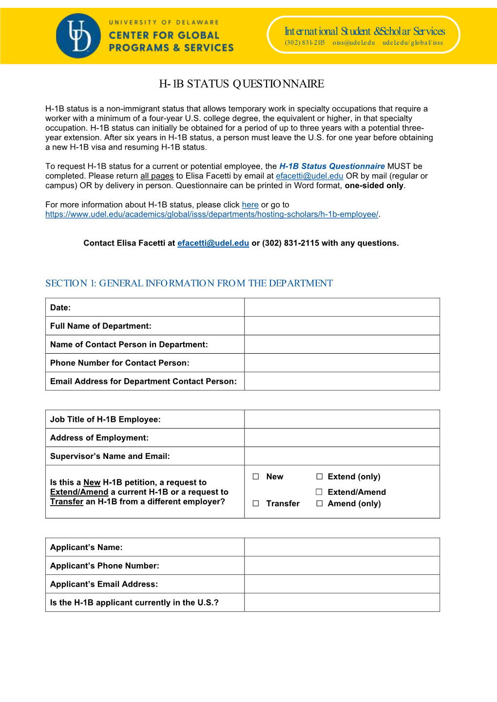 H-1B Questionnaire-Covid
