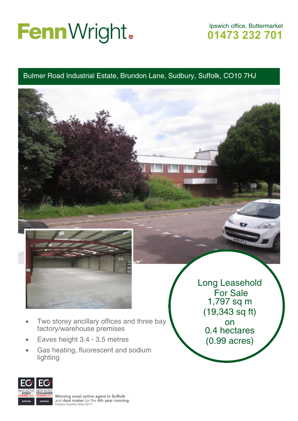 Long Leasehold for Sale 1,797 Sq M (19,343 Sq Ft) on 0.4 Hectares (0.99 Acres)