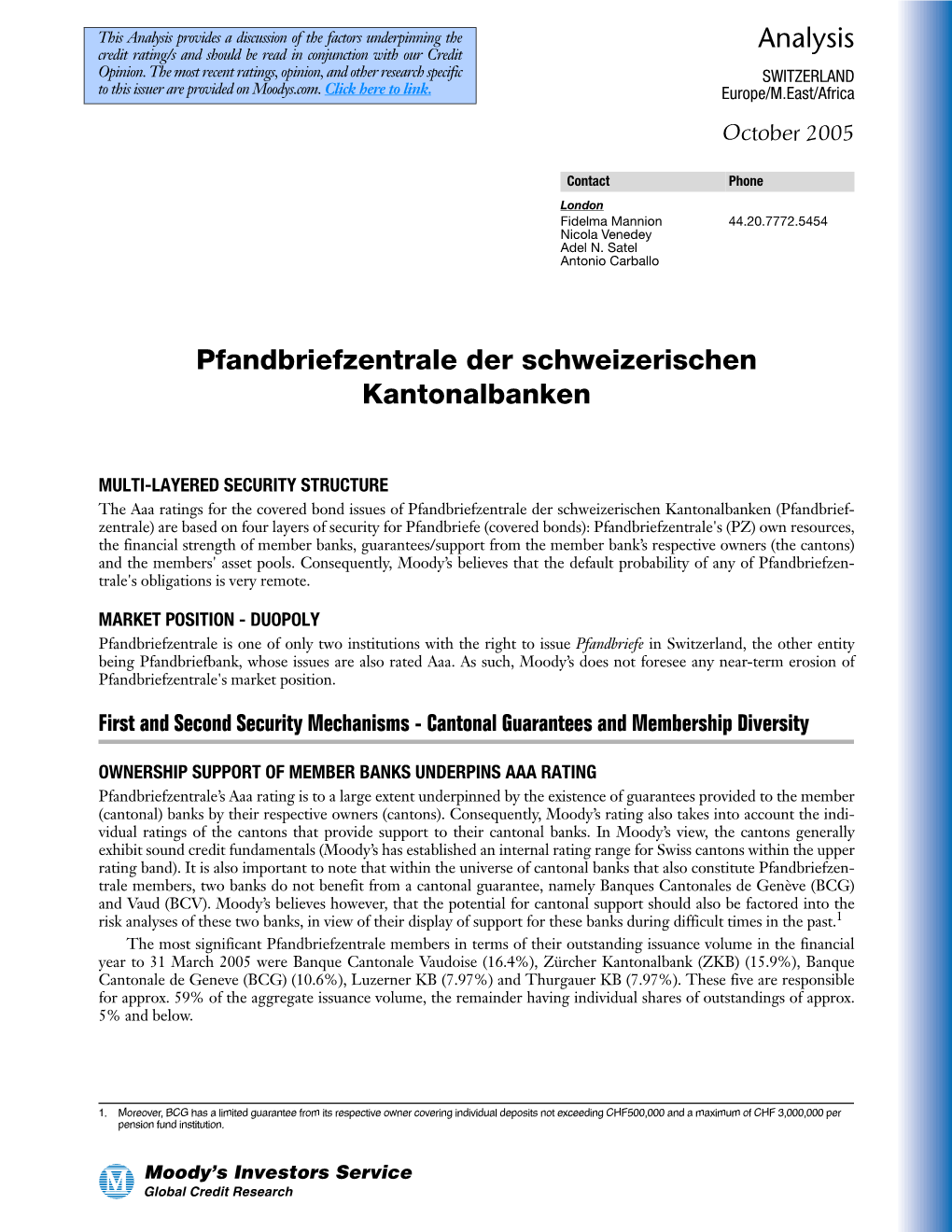 Pfandbriefzentrale Der Schweizerischen Kantonalbanken